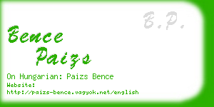 bence paizs business card